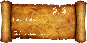 Huss Huba névjegykártya